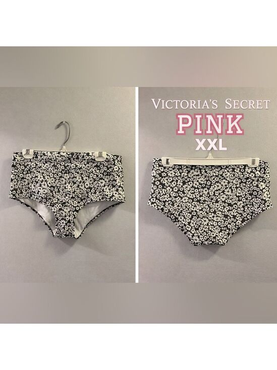 PINK Victoria's Secret Other - Victoria’s Secret Pink High Waist Bikini Bottoms Black White Floral XXL
